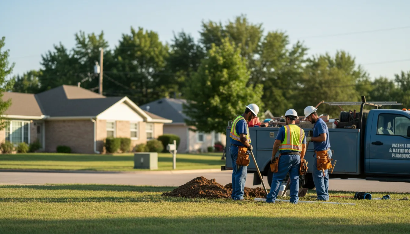 Residential water line and bathroom plumbing service in Shade, OH
